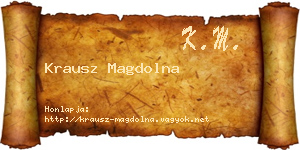 Krausz Magdolna névjegykártya